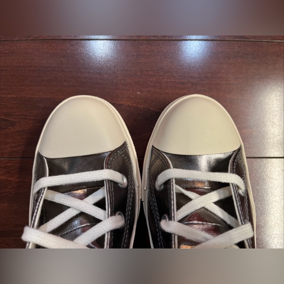 Womens 9 Converse Chuck 70 De Luxe Heel Hi Top Metallic Gunmetal New NO BOX - Picture 4 of 16